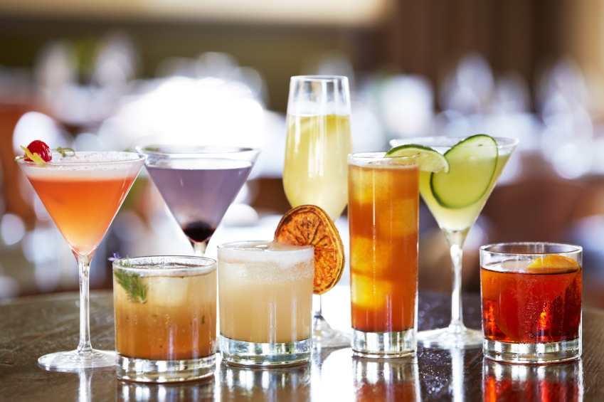 Photo of mixed drinks in glassware